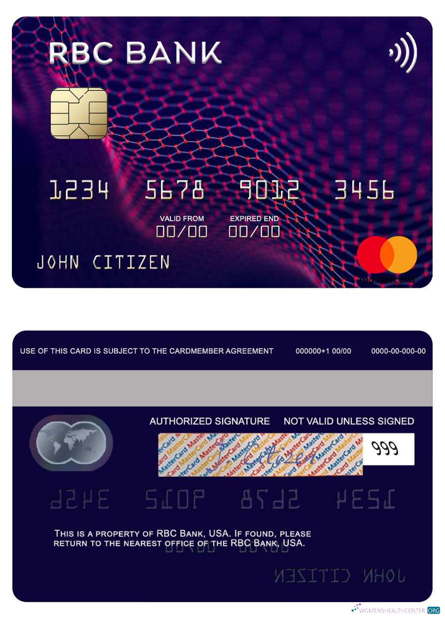 Download USA RBC Bank mastercard Photoshop template